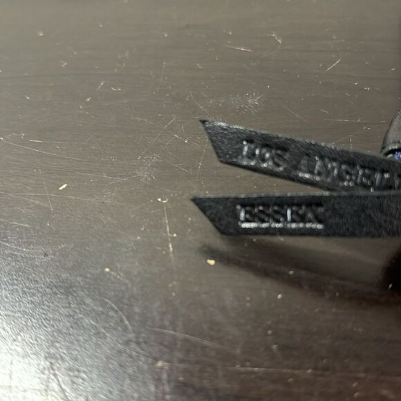 Essex Los Angeles Black Leather Up Zip Wallet Clutch Card Check Bills Holder - Picture 3 of 9